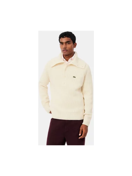 Lacoste Sweter weiss beżowy