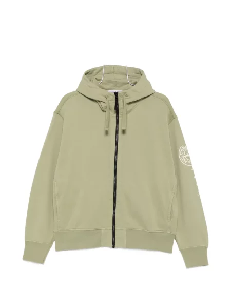 Hanorac cu glugă Stone Island cu imagine verde