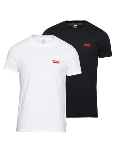 LEVI'S Tricou / negru / roșu alb