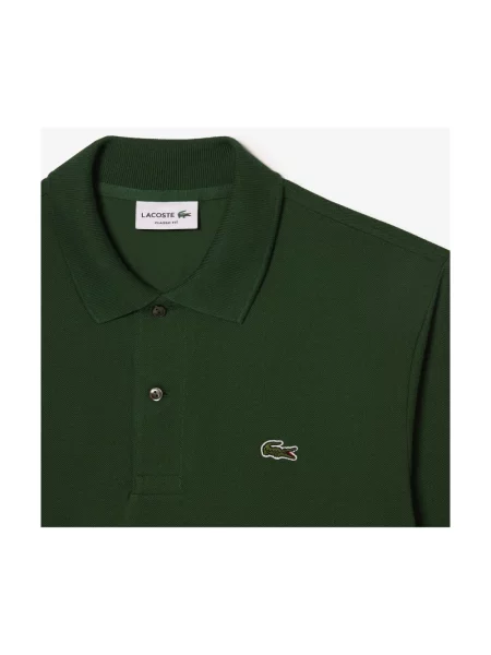 Koszulka polo Lacoste z logo z długim rękawem zielona