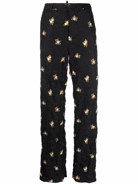 Pantaloni Dsquared2 cu model floral cu imagine negru