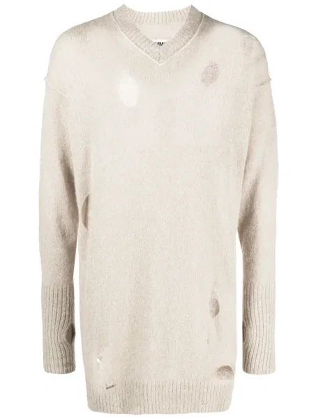 Pulover Mm6 Maison Margiela zdrențuiți tricotate