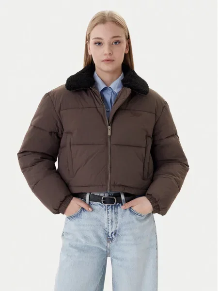 Zimní bunda Tommy Jeans hnědá