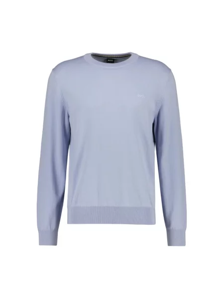Sweter z dzianiny z czystej bawełny w kroju regular fit model UPCAS' Boss czarny