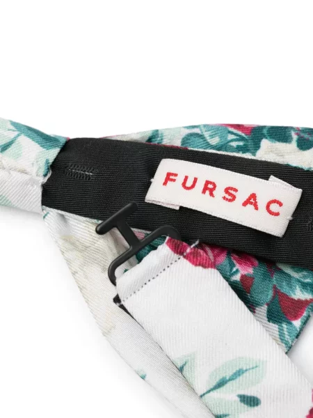 Cravată Fursac cu funde cu model floral alb