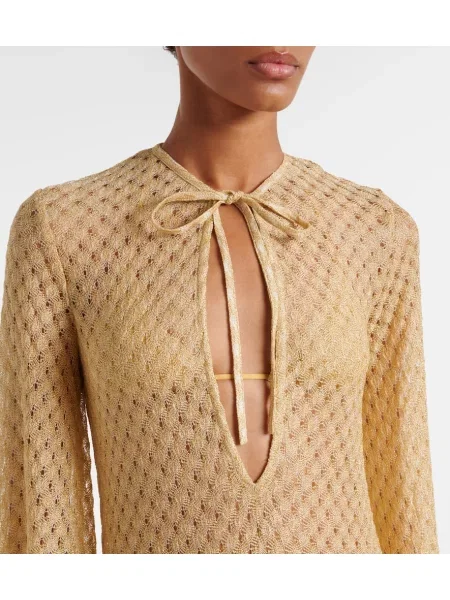 Rochie Missoni tricotate auriu