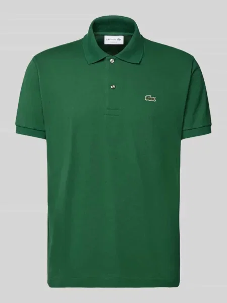 Lniana koszulka polo Lacoste z logo w miejskim stylu zielona