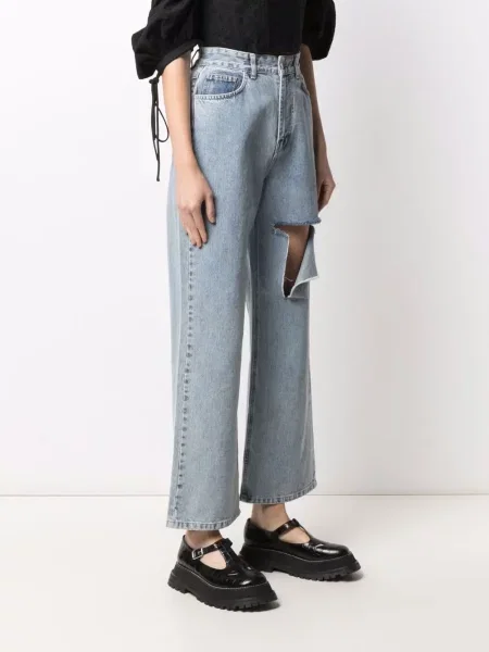 Džíny Rokh s dírami modré