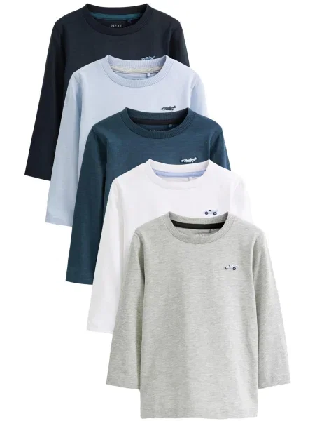 Next Tricou bleumarin / albastru deschis / albastru închis / gri alb