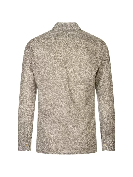 Lung cămașă Kiton cu model floral cu imagine gri