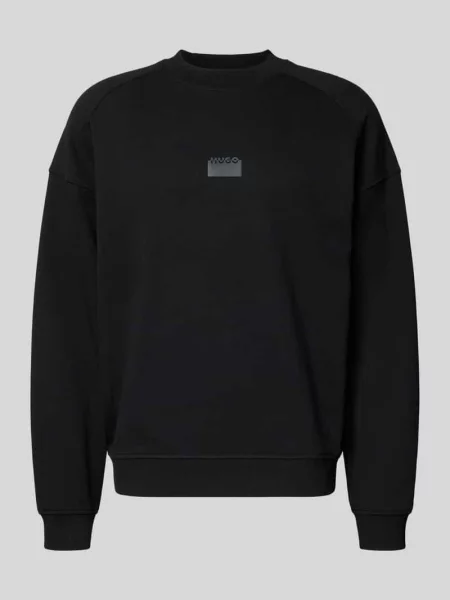 Bluza o kroju regular fit z czystej bawełny model ‘DELASTCREW’ Hugo czarna