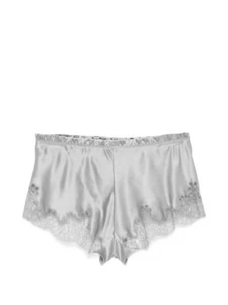 Pantaloni scurți Carine Gilson de mătase gri
