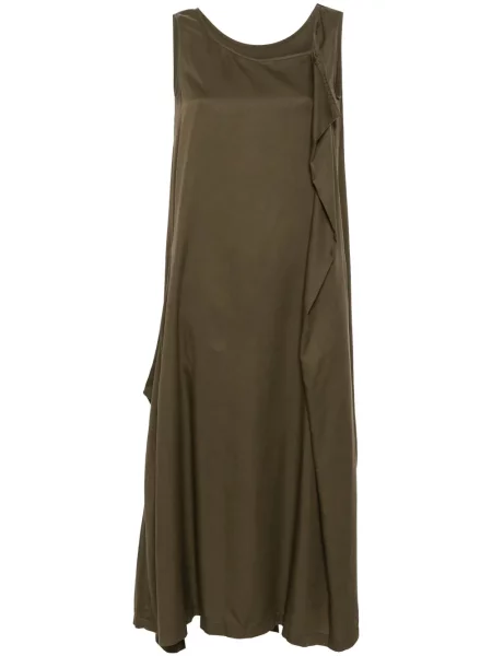Rochie maxi Yohji Yamamoto fără mâneci cu decolteu în V de costum verde