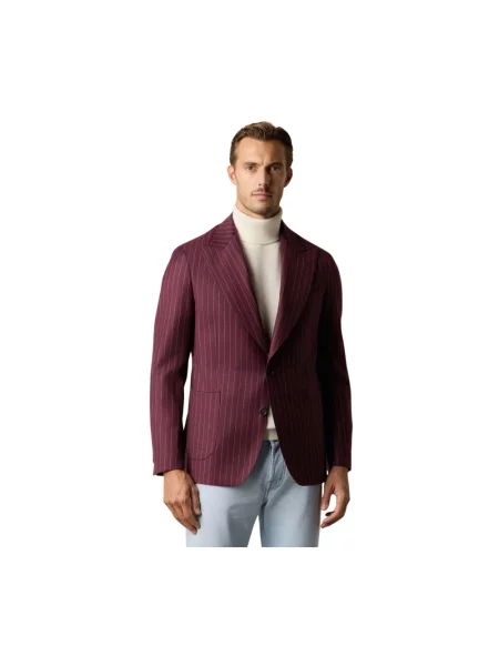 Marynarka Brooks Brothers wełniana w paski czerwona