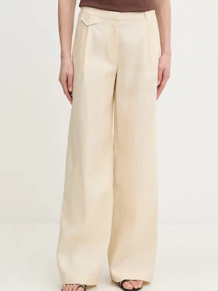 Bardot pantaloni din in bej