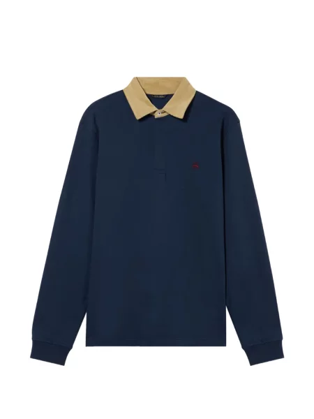 Gulerat tricou polo Brooks Brothers de catifea cord albastru