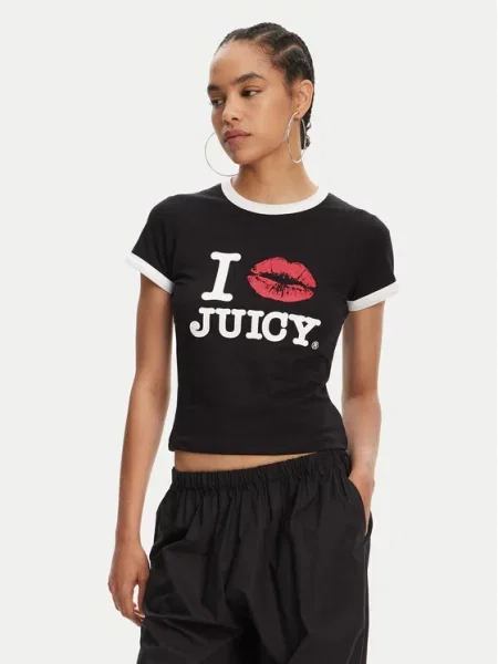 Juicy Couture Футболка I Kiss Slim Fit чорний