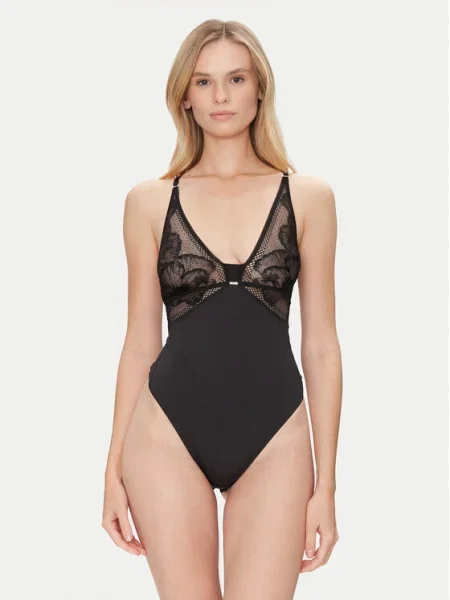 BOSS Боди Peony Lace черен
