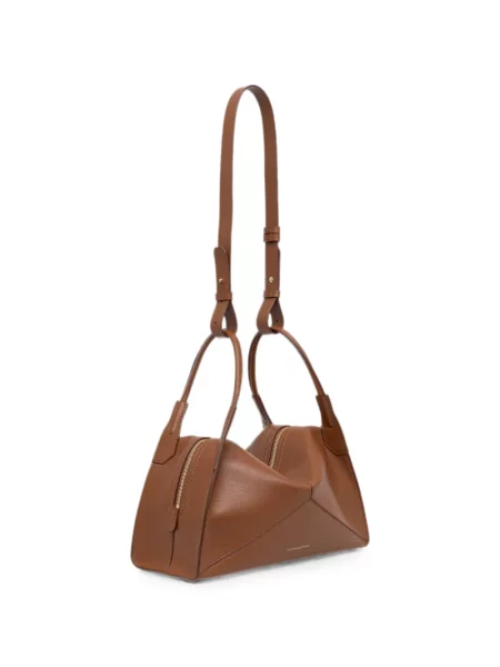 Geantă shopper Victoria Beckham din piele maro