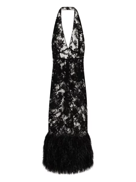 Rochie Dolce & Gabbana cu pene din dantelă de costum negru