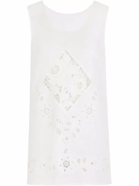Top Dolce & Gabbana cu broderie de in alb