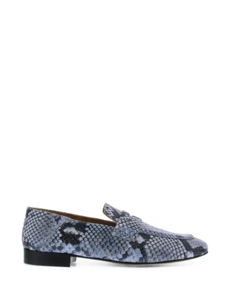 Pantofi loafer Toral Shoes din piele cu model piele de șarpe albastru