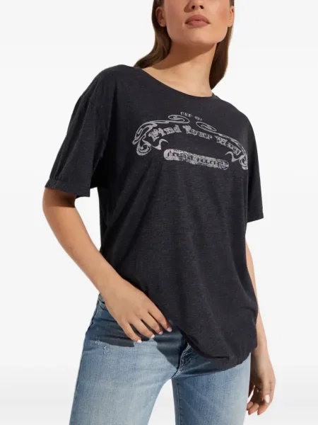 Tricou One Teaspoon cu decolteu în U gri