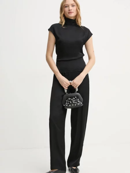 Штани AERON COUGAR широкі висока посадка чорний