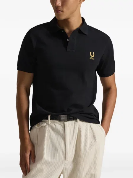 Krótka czapka z daszkiem Polo Ralph Lauren w jodełkę jednorzędowa niebieska
