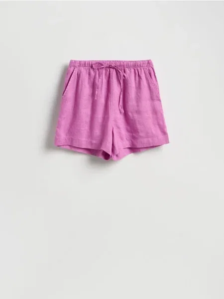 Reserved Pantaloni scurți de in violet-orhidee violet