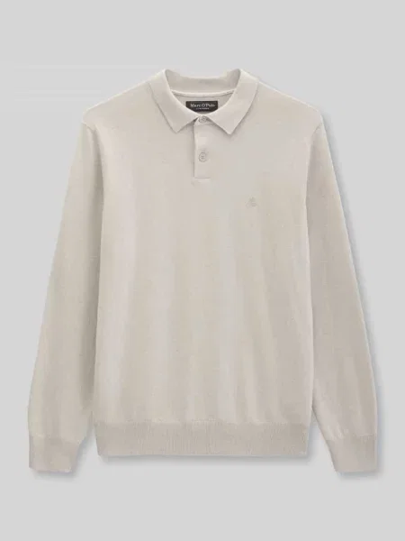 Sweter o kroju regular fit z mieszanki bawełny i żywej wełny Marc O'polo beżowy