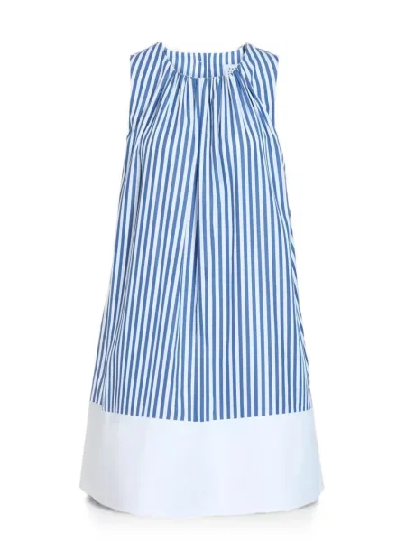 Rochie mini Tanya Taylor cu dungi în linie A alb
