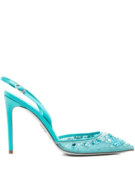 Pantofi cu toc Rene Caovilla slingback albastru