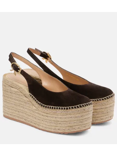 Espadrile Gianvito Rossi din piele de căprioară slingback maro