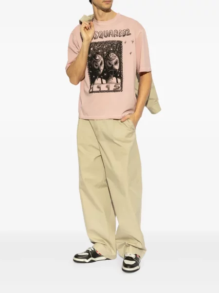 Tricou Dsquared2 cu imagine roz