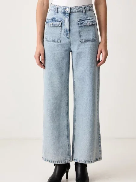 Morgan blugi wide leg pentru femei albastru