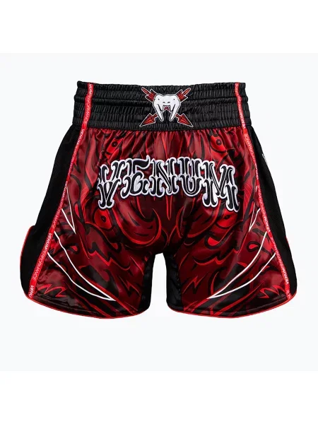 Pantaloni scurți de antrenament pentru bărbați Venum Wolf Attack Muay Thai Shorts black/red negru