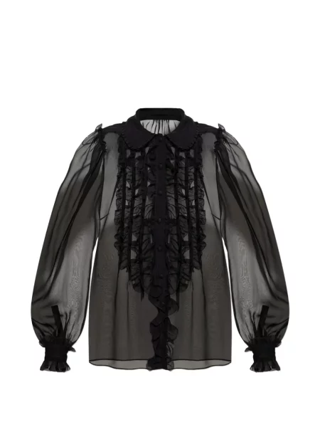 Bluză Dolce & Gabbana cu volane negru