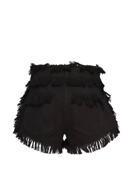 Дънкови шорти Msgm с ресни черно