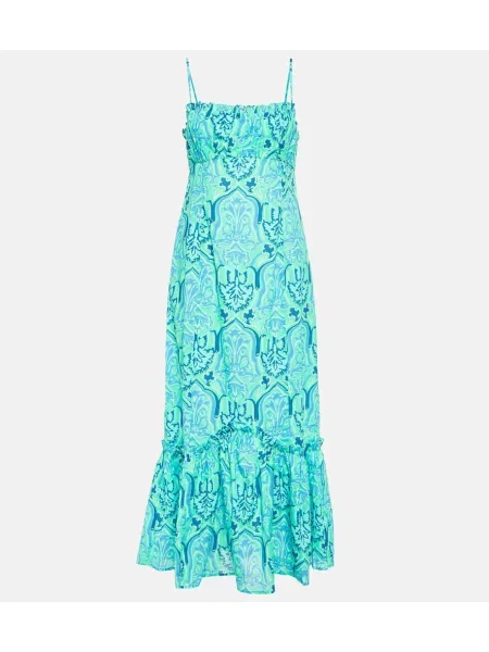 Sukienka midi Rixo z nadrukiem do kolan garniturowa niebieska