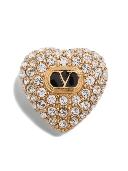 Обеци Valentino Garavani с кристали със сърца златисто