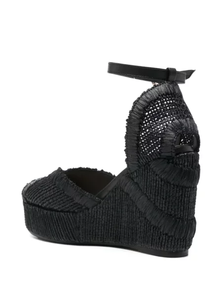Espadrile Castaner cu platformă negru