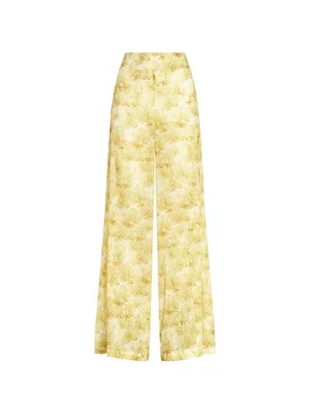 Pantaloni Genny din muselină galben