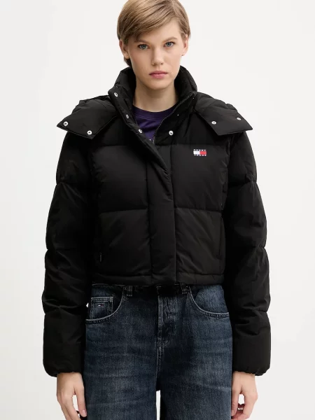 Tommy Jeans geacă de puf de iarna oversize negru