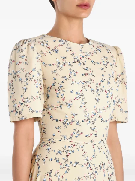 Rochie midi Post Meridiem cu model floral până la genunchi de costum