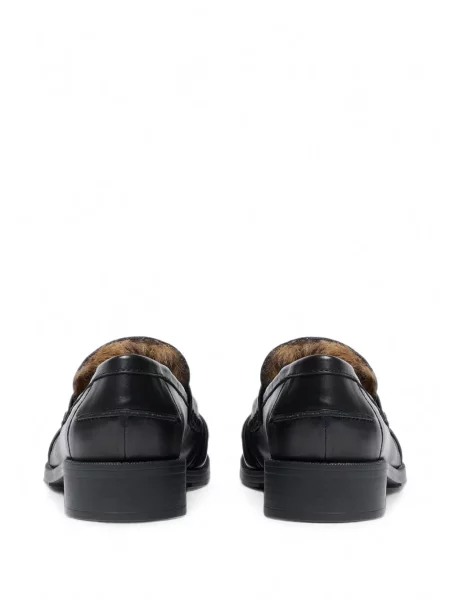 Pantofi loafer Ash cu blană negru
