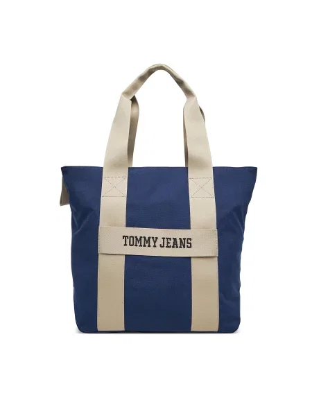 Torbica Tommy Jeans Tjm Retro Cool Tote Mornarsko modra