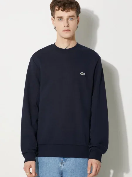 Dukserica Lacoste za muškarce tamno glatka plava