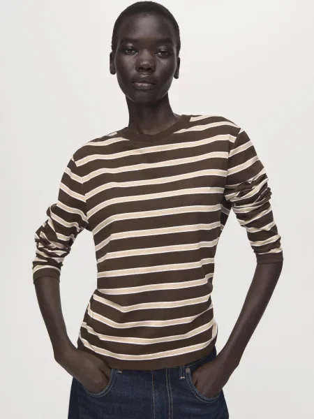 Лонгслів MANGO коричневий