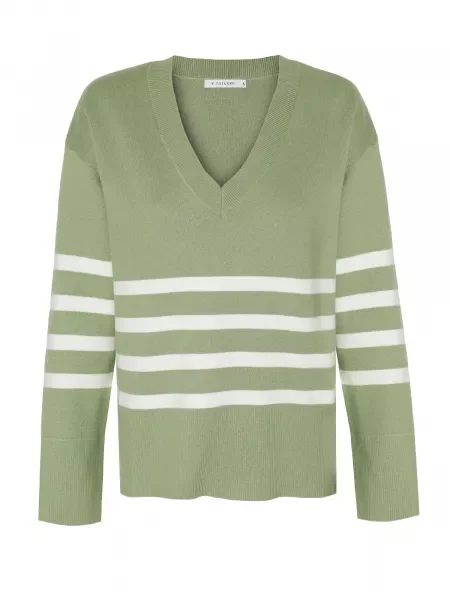 TATUUM Pulover ELIANA oliv / murdar alb